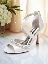 رخيصةأون كوكتيل-صنادل نسائية بكعب عالٍ ومقدمة مفتوحة من الأمام ومرصعة بأحجار الراين من الساتان - أحذية أنيقة بأشرطة متقاطعة للسيدات، مثالية لحفلات الكوكتيل والمناسبات الرسمية