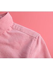 economico Camicie-Camicia da donna in 100% cotone, tinta unita, stile bohémien, vintage, da giorno, a maniche lunghe, con colletto, da giorno, per le feste, con tasca, bianca, rosa, rossa, blu, viola, primavera,