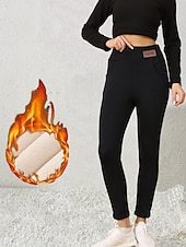 cheap Fleece Lined Leggings-Women&#039;s EU / US Size Tights Elegant Athleisure Full Length High Rise Solid Colored Knitted Basic Comfy Soft Comfortable Micro-elastic Sports &amp; Outdoor Casual Daily Dark Navy Winter Slim