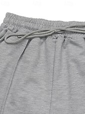 abordables jambe large et taille haute-Femmes Joggings Jambe large Pantalons Mode Streetwear Longueur complète Taille haute Uni Avec Poches Taille Élastique Respirabilité Confortable Micro-Élastique Rue Tenue quotidienne Sortir Gris