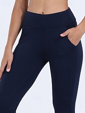billige Fleece-fôrede leggings-Dame Bukser Leggings Gatemote Fritid Full lengde Naturlig عادي Lomme Elastisk midje comfy Gate Ferie Helg Svart Mørk Marineblå Vinter Normal