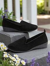 preiswerte Damenhausschuhe und -halbschuhe-Damen-Slipper aus Wildlederimitat – bequeme Freizeit-Loafer zum Spazierengehen, Einkaufen und für Gartenaktivitäten im Freien