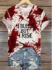 Krwawy Problem Rozwiązany Kobiecy T-shirt Plama Krwi Graficzny Litera Vintage Stylowy Klasyczny Krótki Rękaw V Dekolt Regularne Topu Codzienny Print Szary/Czerwony Biały Bordeaux Czerwony Biały Wiosna tanie Koszulka Skull & Bone-Krwawy Problem Rozwiązany Kobiecy T-shirt Plama Krwi Graficzny Litera Vintage Stylowy Klasyczny Krótki Rękaw V Dekolt Regularne Topu Codzienny Print Szary/Czerwony Biały Bordeaux Czerwony Biały Wiosna