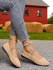 baratos Sapatilhas de mulher-sapatilhas mary jane brancas femininas – sapatos casuais com tiras para passeios no jardim, piqueniques na fazenda e escapadelas de fim de semana