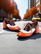 preiswerte 1950er Jahre-Zweifarbige Oxford-Schuhe mit Blockabsatz für Damen – Retro-Schnürschuhe in Mintgrün und Metallic für den Streetstyle im 50er-Jahre-Stil, Alltagsoutfits und legere Anlässe