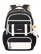 abordables Sacs à dos de Collège-Sac à dos imperméable multi-poches - sac d&#039;école de grande capacité, rangement en couches, design léger, poches latérales, adapté aux étudiants adolescents et aux navetteurs quotidiens noir rose bleu