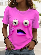 abordables T-shirt Animaux-Femmes T-shirt Graphique Géométrie ancien Élégant Classique Manche Courte Col ras du cou Hauts Réguliers Quotidien Week-end Imprimé Jaune Bleu Violet Vert Été