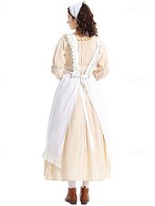  250-årsjubileum USA 1800-talet Gamla västern Prärieklänning Pioneer Girl Koloniala kostymer Pionjär Revolutionskriget Maskeradkläder Dam Halloween Karnival 4 juli Vuxen Klänning Förkläde Huvudbonad