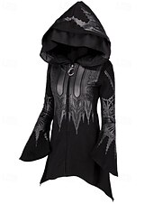 economico Felpe e Sweatshirt Texturizzati-Per donna Giacca con Cappuccio Caldo Confortevole Cerniera Orlo irregolare Moda Fiore Streetwear Uscire Cerniera Lungo Con Cappuccio Vestibilità regolare Manica Lunga Capispalla Nero Autunno Inverno