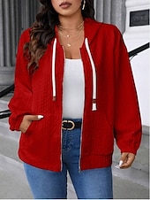 abordables veste à capuche-Femmes Veste Décontractée Confortable Respirant Avec Poches Mode Occasionnel Uni Occasionnel Tenue quotidienne Régulier À capuche Coupe régulière manche longue Vêtements d&#039;extérieur Bleu Ciel Noir