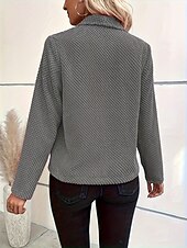 preiswerte Blazer &amp; Anzüge-Damen Blazer Bequem Atmungsaktiv Schmale Passform Mode Modern Einfach Arbeit Täglich Regulär Umlegekragen Normale Passform Langarm Oberbekleidung Grau Herbst Winter