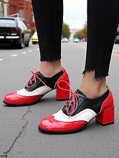 preiswerte 1950er Jahre-Zweifarbige Oxford-Schuhe mit Blockabsatz für Damen – Retro-Schnürschuhe in Mintgrün und Metallic für den Streetstyle im 50er-Jahre-Stil, Alltagsoutfits und legere Anlässe