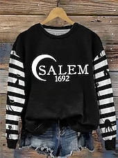 economico Umor e Citazioni Tops-Per donna Felpa Pullover Grafico Lettera Moda Casual Manica Lunga Girocollo Top Regolari Streetwear Abbigliamento Quotidiano Casuale Stampato Nero Arancione Verde Autunno Inverno