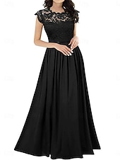 ieftine Rochii din chiffon-Pentru femei Rochie Lunga Rochie Maxi Rochie de dantela Rochie de Cocktail Rochie pentru invitata de nunta Șifon Elegant Modă Modern În aer liber Petrecere cu cocktail Fit regulat Simplu Manșon scurt