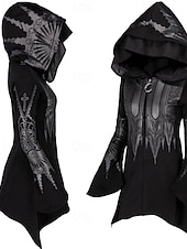 economico Felpe e Sweatshirt Texturizzati-Per donna Giacca con Cappuccio Caldo Confortevole Cerniera Orlo irregolare Moda Fiore Streetwear Uscire Cerniera Lungo Con Cappuccio Vestibilità regolare Manica Lunga Capispalla Nero Autunno Inverno