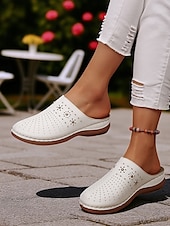 abordables Sabots et mules femme-mules à enfiler découpées pour femmes – sabots confortables et respirants pour les journées décontractées, la détente dans le jardin et l&#039;heure du thé sur la terrasse