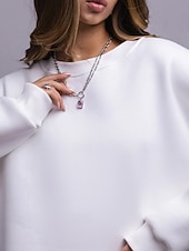 levne Jednoduché mikiny-Dámské Svetrová mikina Mikiny Bez vzoru Šik ven Na běžné nošení Dlouhý rukáv Tričkový Běžné topy ulice Dovolená Jdeme ven Bílá Světlá růžová Světle šedá Podzim Zima