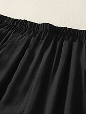 preiswerte Schlichte Hose aus Baumwollleinen-Damen Chinos Haremshose Vintage Ethno-Stil Basic Knöchellang Hohe Taille Einfach Tasche Kordelzug Komfort Außenbereich Dehnbar Urlaub Straße Täglich Schwarz Beige Kaffee Sommer Frühling Normale