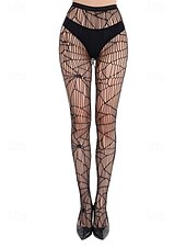 preiswerte Halloween-Zubehör-Transparente Strumpfhose mit Spinnennetzmuster für Halloween für Damen – dehnbare Netzstrumpfhose für Kostümpartys, Cosplay und Nachtclub-Outfits