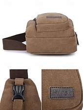economico Borselli da uomo-Zaino a tracolla in tela da uomo con più scomparti, borsa a tracolla vintage per escursioni all&#039;aperto, viaggi e uso quotidiano casual