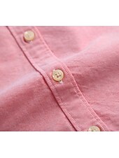 economico Camicie-Camicia da donna in 100% cotone, tinta unita, stile bohémien, vintage, da giorno, a maniche lunghe, con colletto, da giorno, per le feste, con tasca, bianca, rosa, rossa, blu, viola, primavera,