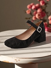 abordables Block Heels-Chaussures Mary Jane violettes à talons carrés pour femmes – Escarpins habillés en similicuir à bout rond avec bride réglable pour dames, idéales pour les sorties quotidiennes, les événements scolaires ou le bureau