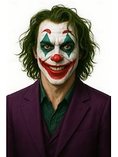 大人男性用バルドショートボブカールダークグリーンジョーカウィッグ コスプレアニメウィッグ ハロウィンウィッグ セントパトリックデーウィッグ お買い得  映画キャラクターウィッグ-大人男性用バルドショートボブカールダークグリーンジョーカウィッグ コスプレアニメウィッグ ハロウィンウィッグ セントパトリックデーウィッグ