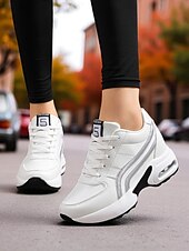 preiswerte Damen-Sneaker-Schwarze und graue klobige Laufsneaker für Damen – atmungsaktive Mesh-Schnürschuhe, lässige, sportliche Wanderschuhe fürs Fitnessstudio, Reisen und den Alltag