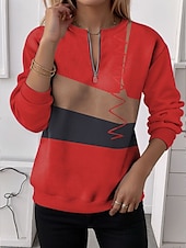 كنزة بسحاب ربع للنساء مزخرفة بخطوط هندسية عفوي بأكمام طويلة برقبة عادية قميص عادي للشارع طباعة نصفية صفراء وردية حمراء زرقاء صيف خريف شتاء رخيصةأون قمصان مخططة وهندسية-كنزة بسحاب ربع للنساء مزخرفة بخطوط هندسية عفوي بأكمام طويلة برقبة عادية قميص عادي للشارع طباعة نصفية صفراء وردية حمراء زرقاء صيف خريف شتاء