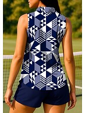 abordables Camisa de Mujer-Mujer Tops Camisa deportiva Camisas de polo Camiseta de tenis Sin Mangas Cremallera UPF50+ Resistente a los rayos UV Alta elasticidad Dispersor de humedad Transpirable Tenis pepinillo Corriendo
