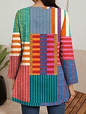 halpa Takit-Naisten Bleiseri Työ Syksy Talvi Normaali Takki Normaali Hengittävä Tyylikäs Tateellinen tyyli Jackets Pitkähihainen Geometrinen Painettu Keltainen Punastuvan vaaleanpunainen Sininen