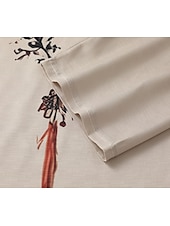 levne Boho topy-Dámské Západní halenka Boho košile Halenka Květiny Moderní Na běžné nošení Dlouhý rukáv Do V Běžné topy Denní Dovolená Jdeme ven Tisk Meruňková Léto