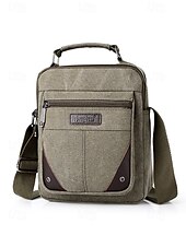 economico Borselli da uomo-Borsa a tracolla da uomo in tela resistente all&#039;acqua con design antigraffio, borsa a tracolla casual in stile vintage per esterni, viaggi e uso quotidiano