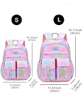 economico Zaini per Bambini e Adolescenti-Zaino scolastico pastello arcobaleno per ragazze preadolescenti borsa per libri leggera di grande capacità con multi tasche per viaggi quotidiani a scuola elementare