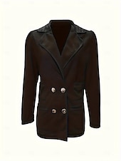 preiswerte Blazer &amp; Anzüge-Damen Blazer Bequem Atmungsaktiv Knöpfe Mode Modern Einfach Arbeit Täglich Regulär Umlegekragen Normale Passform Langarm Oberbekleidung Schwarz Weiß Rosa Frühling Herbst