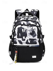 abordables Sacs à dos de Collège-Sac à dos d&#039;école imperméable à imprimé graffiti pour adolescents – sac à dos noir de grande capacité avec compartiment rembourré pour ordinateur portable, sac de voyage élégant pour garçons et filles