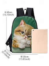 billiga Barn- och tonårryggsäckar-Barnryggsäck med söt kattungetryck och dubbelskiktsdesign från Kayomi Harai - stor skolväska för grundskolan, dagligt bruk och utomhusaktiviteter