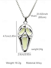 abordables Accessoires d&#039;Halloween-Collier pendentif fantôme phosphorescent pour homme – Bijoux d&#039;horreur d&#039;Halloween pour soirées costumées et événements nocturnes