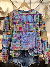 abordables Animaux Tops-Femmes Sweat-shirts Graphique Animal Occasionnel manche longue Col ras du cou Hauts Réguliers Rue Tenue Quotidienne Occasionnel Imprimé Jaune Bleu Violet Orange Vert Automne Hiver