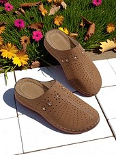 abordables Sabots et mules femme-mules à enfiler découpées pour femmes – sabots confortables et respirants pour les journées décontractées, la détente dans le jardin et l&#039;heure du thé sur la terrasse