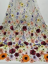economico Abiti da cocktail-Abito da Cocktail A-Line Floral Elegante Abito Formale Matrimonio Lungo fino alla Caviglia Mezza Manica V Neck Abito Rosa Stretch Crepe con Ricamo e Tasca