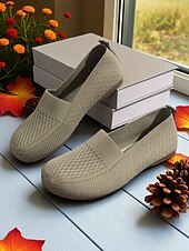 economico Slip-ons e mocassini da donna-scarpe slip-on da donna a punta larga – comode ballerine in Flyknit traspirante, perfette per l&#039;uso quotidiano, i viaggi, il giardino e le attività all&#039;aperto