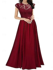 ieftine Rochii din chiffon-Pentru femei Rochie Lunga Rochie Maxi Rochie de dantela Rochie de Cocktail Rochie pentru invitata de nunta Șifon Elegant Modă Modern În aer liber Petrecere cu cocktail Fit regulat Simplu Manșon scurt