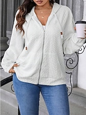 abordables veste à capuche-Femmes Veste Décontractée Confortable Respirant Avec Poches Mode Occasionnel Uni Occasionnel Tenue quotidienne Régulier À capuche Coupe régulière manche longue Vêtements d&#039;extérieur Bleu Ciel Noir