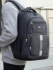 olcso Főiskolai hátizsákok-Férfi vízálló és karcálló laptop hátizsák - tartós, nagy kapacitású iskolai és munkahelyi táska diákoknak, szakembereknek és utazóknak