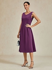 cheap Cocktail Dress-Women&#039;s Midi Dress Sheath Dress A Line Dress Elegant Wedding Party Wedding Guest Regular Fit Solid Color Sleeveless V Neck Gray Pink Black Burgundy Navy Blue Summer Spring Fall Winter
