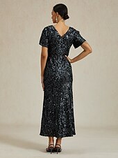 levne Party šaty-Dámské Maxi šaty Plášťové šaty Turmpetové šaty Elegantní Večírek koktejl Studené rameno Večerní oslava Koktejlový večírek Květinový Krátký rukáv Do V Černá Léto Jaro Podzim Zima
