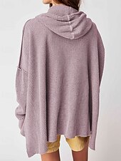 economico Felpe e Sweatshirt Texturizzati-Per donna Felpa con cappuccio Semplice Moderno Casual Manica Lunga Con Cappuccio Top Regolari Ferie Uscire Tasca Nero Blu Viola Marrone Beige Autunno