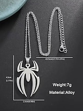 preiswerte Halloween-Zubehör-Herren-Halloween-Halskette mit Spinnenanhänger – Legierungsmaterial, leicht, minimalistischer Gothic-Stil, perfekt für Partys, Cosplay und Kostümzubehör für den Urlaub