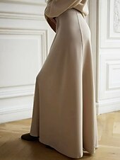 abordables Jupes unies-Femmes Jupe Moulant Mode Maxi Taille Basse Jupes Uni Micro-Élastique Soirée Rue Noir Blanche Kaki Gris Claire Automne Polyester
